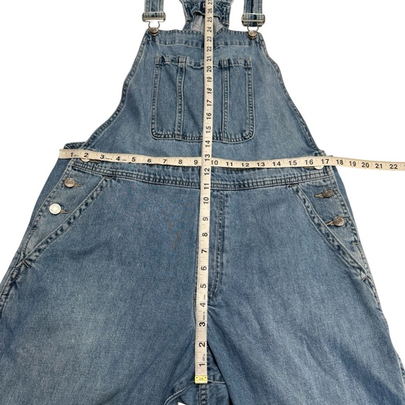 VTG Gap Womens Overalls Sz L Blue Denim Jean Bib Carpenter 90s Y2K 26” Inseam - Picture 13 of 16